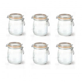 Lot de 6 bocaux hermétiques en verre 0,5L joint 85mm