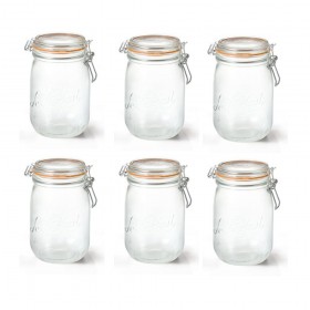Lot de 6 bocaux hermétiques en verre 0,75L joint 85mm