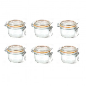 Lot de 6 terrines hermétiques en verre 125g joint 70mm