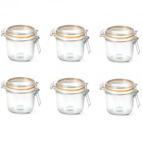 Lot de 6 terrines hermétiques en verre 350g joint 85mm