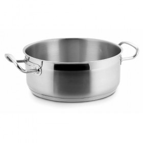 Marmite basse - rondeau induction en inox 18/10 - Ø 16 cm