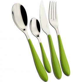 Ménagère 24 pièces acier inoxydable 18/10 - manche vert pomme ABS