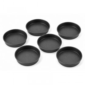 Moule à tarte bord uni 12cm en métal anti-adhérent - Lot de 6