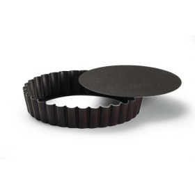 Moule à tartelette à fond amovible cannelé 12cm anti-adhérent - Lot de 6