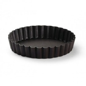 Moule à tartelette cannelé 8cm en métal anti-adhérent - Lot de 6