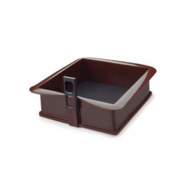 Moule carré détachable 25 x 25 x 7.5cm en silicone avec base en verre