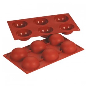 Moule flexible en silicone Bake flex - 6 demi-sphères