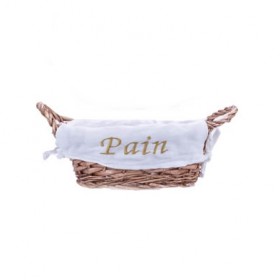 Panier ovale marron paille tissu 20 x 29 x 8.5cm - A l'unité