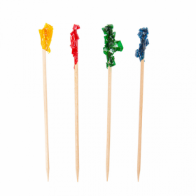 Piques décoratives cocktails couleurs 6.5 cm bois - Lot de 1000