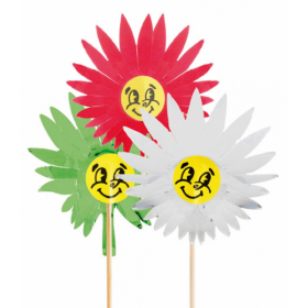 Piques décoration glaces "chenille soleil" 15 cm assorties bois - Lot de 100