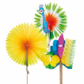 Piques décoratives cocktails glaces style chinois 10.7 cm assorties bois - Lot de 144