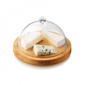 Planche à fromage ronde en bois Ø24cm avec couvercle 