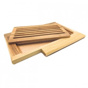 Planche à pain ramasse miettes 38x26cm en bois