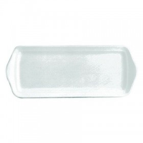 Plat à cake rectangulaire blanc 37,3x14,7cm en porcelaine