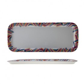 Plat à cake rectangulaire multicolore motif apache 37cm