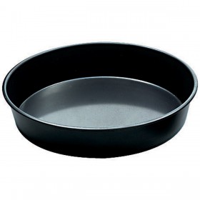 Plat à pizza 60cm fer bleu bords droits