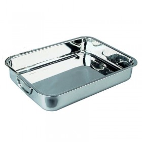 Plat à rôtir en inox anse pliantes 40x28cm