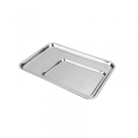 Plateau de service en inox 31 x 24cm