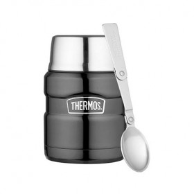 Porte aliment isotherme avec cuillière 47cl gris