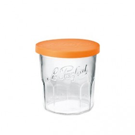 Pot à confiture en verre 324ml couvercle orange 82mm
