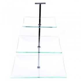 Présentoir à gâteaux 3 niveaux 25cm / 20cm / 15cm - hauteur 30cm