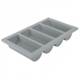 Range-couverts GN 1/1 gris 4 compartiments 52,9 x 33 x 9.5 cm