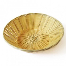 Corbeille à pain rond tressée 23.8cm x 7cm - polypropylène - aspect osier