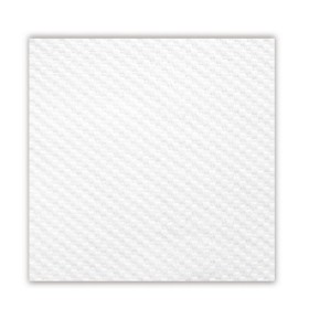 Serviette blanche en papier tissu 1 pli 30 x 30cm - Lot de 100