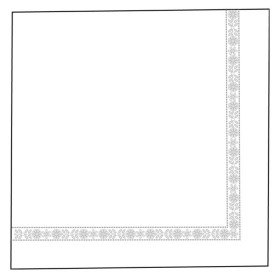 Serviette double point - modèle plus 39x 39cm - blanc tissue - Lot de 100