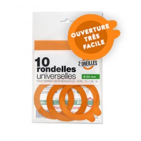 Set de 10 rondelles universelles 2 oreilles 85mm