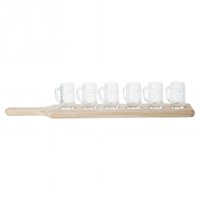 6 verrines apéro sur planche en bois 49 x 9 x 9cm