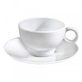 Soucoupe à déjeuner blanche 16.5cm en porcelaine - Lot de 12