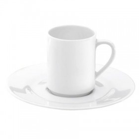 Soucoupe à moka blanche 13,2cm en porcelaine - Lot de 12