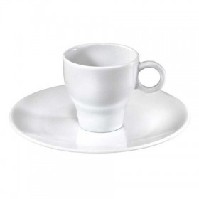 Soucoupe moka blanche 15cm en porcelaine - Lot de 12