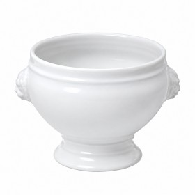 Soupière tête de lion blanche 45cl en porcelaine
