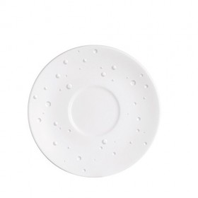 Sous-tasse à thé blanche avec motif goutte d'eau 14.5cm en porcelaine