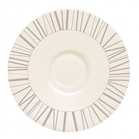 Sous-tasse à déjeuner ronde 16cm beige en zenix avec motifs baguette taupe