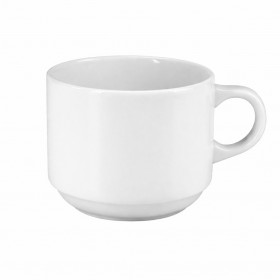 Tasse à déjeuner 30cl blanche en porcelaine- Lot de 12
