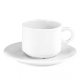 Tasse à thé 18cl blanche en porcelaine - Lot de 12