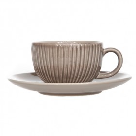 Tasse et Soucoupe taupes patines 29cl - A l'unité