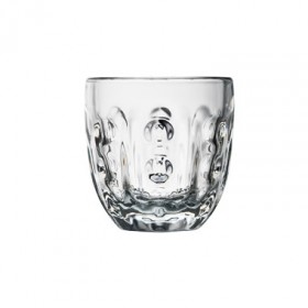 Tasse expresso en verre pressé transparent 10 cl motif géométrique - Lot de 6