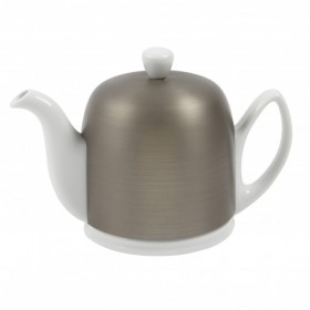 Théière 4 tasses - cloche alu zinc - Blanc
