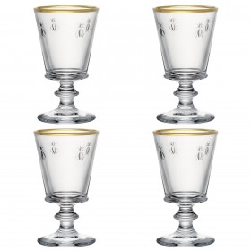 Verre à vin 24cl bord or - Abeille - La Rochère