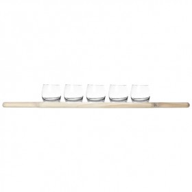5 Verrines 15cl sur planche de service en bois 