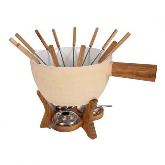 Lot De 2 Sets à Fondue En Céramique - 11,5x15 Cm, Avec 8 Fourchettes - Pour Chocolat, Fromage, Beurre - Idéal Fêtes, Apéros