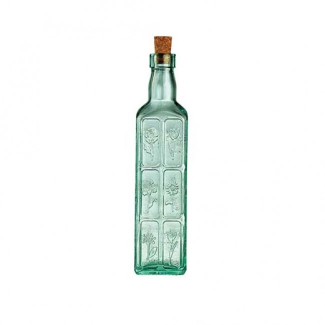 Huilier / vinaigrier en verre teinté vert transparent 25 cl 8 x 6 x 16 cm -  Country Home - Bormioli Rocco