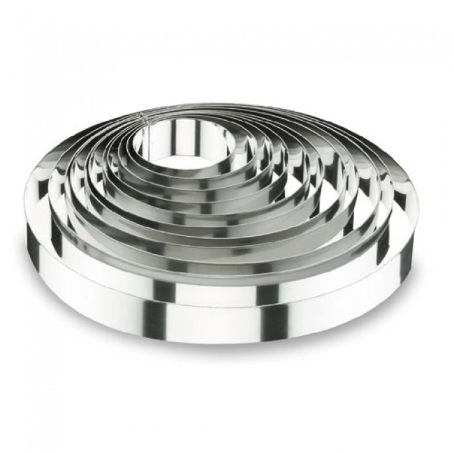 Gobel Cercle à Mousse Emporte-Pièce Inox 22 Cm Hauteur 4,5 Cm - Fabriqué En France