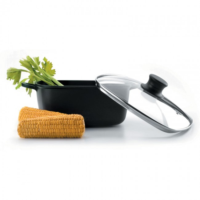 Cocotte En Fonte D'Aluminium ESEVOLO 24cm 4.5L - Induction, Gaz, Four - Antiadhésive Sans PFAS - Noire