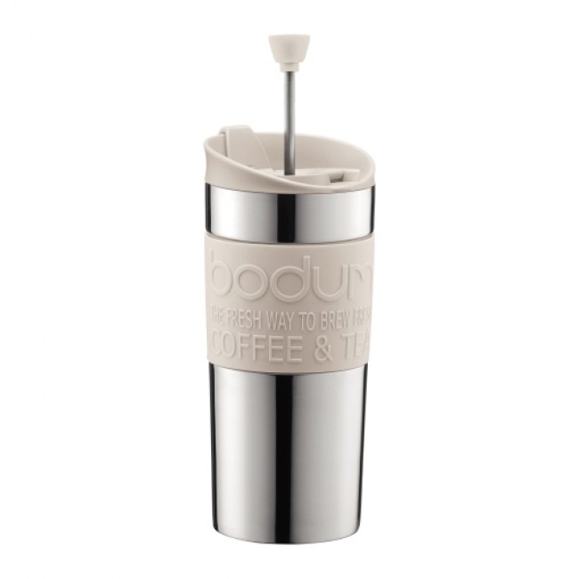 Bodum K11067-913 Mug Isotherme Inox 0,35L Blanc Crème avec Piston