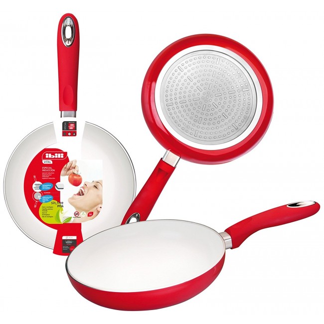 Poêle à Crêpes IBILI 22cm - Aluminium Antiadhésif - Compatible Induction - Manche Bakélite